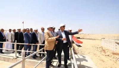 وزير الإسكان بتفقد مشروع توسعات محطة معالجة صرف صحي مرسى مطروح
